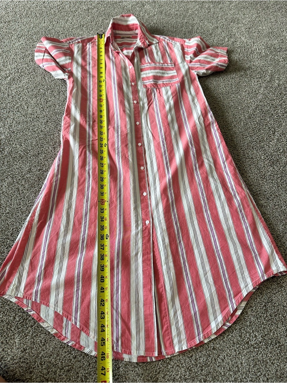 A Bronze Age Bruno Shirt Dress Size XS Watermelon Stripe - Picture 9 of 10